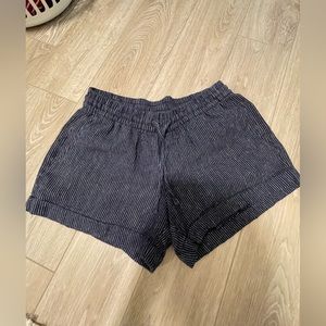Old Navy Small blue striped drawstring cuffed linen shorts
